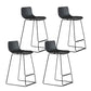 Bucket Footrest Bar & Counter Stool Indoor Plastic Modern Counter Bar Stool Black 4 Piece Set Counter Stool (24"H) Clearhalo 'Bar Furniture' 'Bar Stools' 'bar_stools' 'furn' 'furn_bar_stools' 'furniture_bar_stools' 'Kitchen & Dining Furniture' 'kitchen&dining_furn' 'kitchen' 'kitchen_furn' Furniture' 4184606