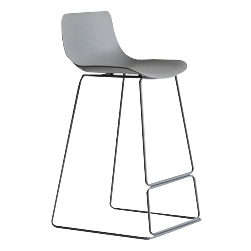 Bucket Footrest Bar & Counter Stool Indoor Plastic Modern Counter Bar Stool Grey 1 Piece Counter Stool (24"H) Clearhalo 'Bar Furniture' 'Bar Stools' 'bar_stools' 'furn' 'furn_bar_stools' 'furniture_bar_stools' 'Kitchen & Dining Furniture' 'kitchen&dining_furn' 'kitchen' 'kitchen_furn' Furniture' 4184615
