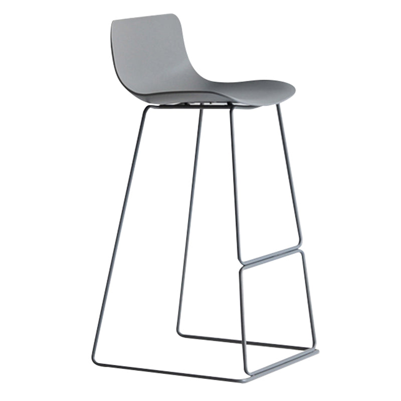 Bucket Footrest Bar & Counter Stool Indoor Plastic Modern Counter Bar Stool Grey 1 Piece Counter Stool(26"H) Clearhalo 'Bar Furniture' 'Bar Stools' 'bar_stools' 'furn' 'furn_bar_stools' 'furniture_bar_stools' 'Kitchen & Dining Furniture' 'kitchen&dining_furn' 'kitchen' 'kitchen_furn' Furniture' 4184616