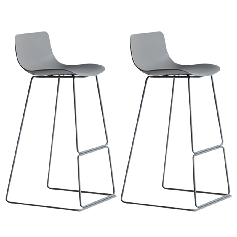 Bucket Footrest Bar & Counter Stool Indoor Plastic Modern Counter Bar Stool Grey 2 Piece Set Clearhalo 'Bar Furniture' 'Bar Stools' 'bar_stools' 'furn' 'furn_bar_stools' 'furniture_bar_stools' 'Kitchen & Dining Furniture' 'kitchen&dining_furn' 'kitchen' 'kitchen_furn' Furniture' 4184629