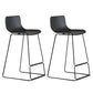 Bucket Footrest Bar & Counter Stool Indoor Plastic Modern Counter Bar Stool Black 2 Piece Set Counter Stool (24"H) Clearhalo 'Bar Furniture' 'Bar Stools' 'bar_stools' 'furn' 'furn_bar_stools' 'furniture_bar_stools' 'Kitchen & Dining Furniture' 'kitchen&dining_furn' 'kitchen' 'kitchen_furn' Furniture' 4184632