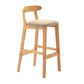 Modern Backrest Armless Counter Stool Wood Milk Tea Shop Bar Stool with Cushion Khaki 1 Piece Clearhalo 'Bar Furniture' 'Bar Stools' 'bar_stools' 'furn' 'furn_bar_stools' 'furniture_bar_stools' 'Kitchen & Dining Furniture' 'kitchen&dining_furn' 'kitchen' 'kitchen_furn' Furniture' 4184643