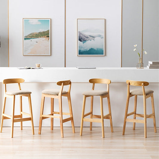 Modern Backrest Armless Counter Stool Wood Milk Tea Shop Bar Stool with Cushion Clearhalo 'Bar Furniture' 'Bar Stools' 'bar_stools' 'furn' 'furn_bar_stools' 'furniture_bar_stools' 'Kitchen & Dining Furniture' 'kitchen&dining_furn' 'kitchen' 'kitchen_furn' Furniture' 4184644