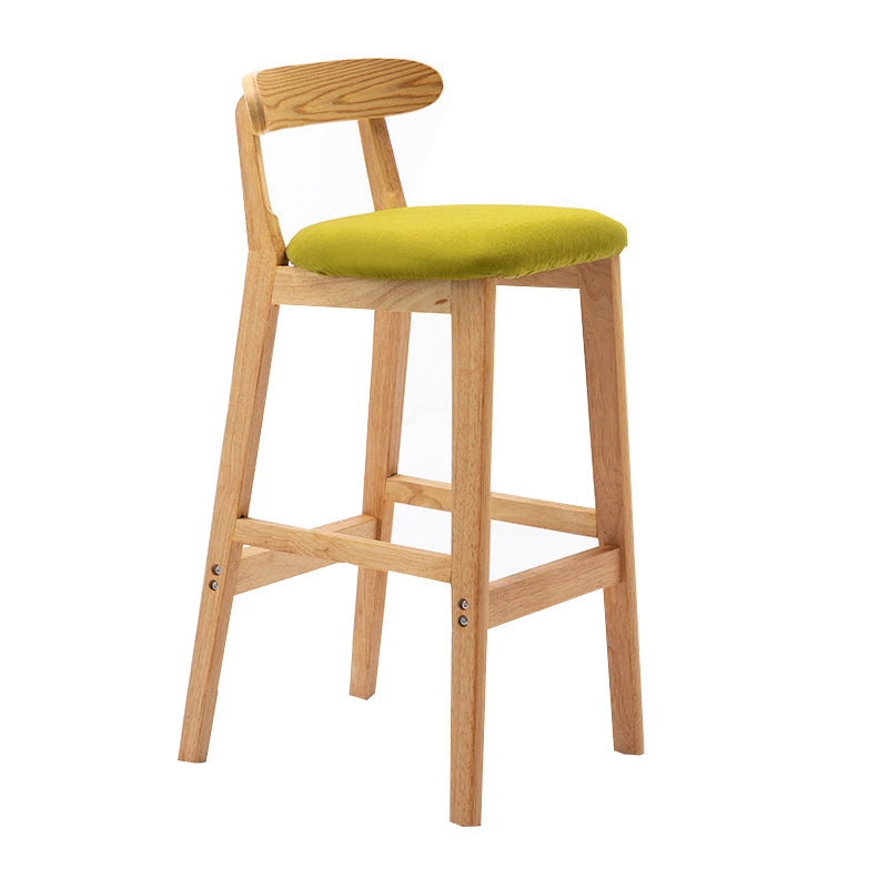 Modern Backrest Armless Counter Stool Wood Milk Tea Shop Bar Stool with Cushion Turquoise 1 Piece Clearhalo 'Bar Furniture' 'Bar Stools' 'bar_stools' 'furn' 'furn_bar_stools' 'furniture_bar_stools' 'Kitchen & Dining Furniture' 'kitchen&dining_furn' 'kitchen' 'kitchen_furn' Furniture' 4184648