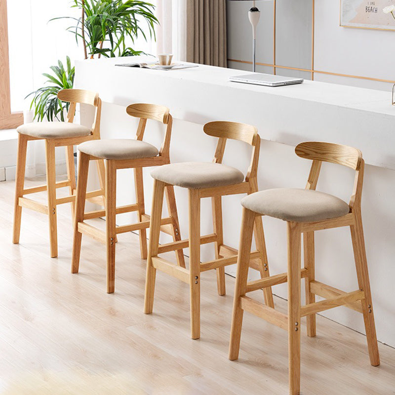Modern Backrest Armless Counter Stool Wood Milk Tea Shop Bar Stool with Cushion Clearhalo 'Bar Furniture' 'Bar Stools' 'bar_stools' 'furn' 'furn_bar_stools' 'furniture_bar_stools' 'Kitchen & Dining Furniture' 'kitchen&dining_furn' 'kitchen' 'kitchen_furn' Furniture' 4184653