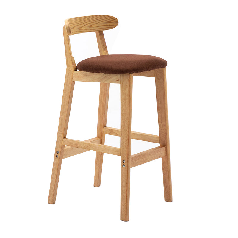 Modern Backrest Armless Counter Stool Wood Milk Tea Shop Bar Stool with Cushion Coffee 1 Piece Clearhalo 'Bar Furniture' 'Bar Stools' 'bar_stools' 'furn' 'furn_bar_stools' 'furniture_bar_stools' 'Kitchen & Dining Furniture' 'kitchen&dining_furn' 'kitchen' 'kitchen_furn' Furniture' 4184655