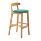 Modern Backrest Armless Counter Stool Wood Milk Tea Shop Bar Stool with Cushion Mint Green 1 Piece Clearhalo 'Bar Furniture' 'Bar Stools' 'bar_stools' 'furn' 'furn_bar_stools' 'furniture_bar_stools' 'Kitchen & Dining Furniture' 'kitchen&dining_furn' 'kitchen' 'kitchen_furn' Furniture' 4184656