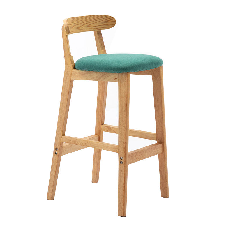 Modern Backrest Armless Counter Stool Wood Milk Tea Shop Bar Stool with Cushion Mint Green 1 Piece Clearhalo 'Bar Furniture' 'Bar Stools' 'bar_stools' 'furn' 'furn_bar_stools' 'furniture_bar_stools' 'Kitchen & Dining Furniture' 'kitchen&dining_furn' 'kitchen' 'kitchen_furn' Furniture' 4184656