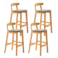 Modern Backrest Armless Counter Stool Wood Milk Tea Shop Bar Stool with Cushion Grey 4 Piece Set Clearhalo 'Bar Furniture' 'Bar Stools' 'bar_stools' 'furn' 'furn_bar_stools' 'furniture_bar_stools' 'Kitchen & Dining Furniture' 'kitchen&dining_furn' 'kitchen' 'kitchen_furn' Furniture' 4184659