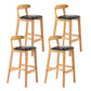 Modern Backrest Armless Counter Stool Wood Milk Tea Shop Bar Stool with Cushion Black 4 Piece Set Clearhalo 'Bar Furniture' 'Bar Stools' 'bar_stools' 'furn' 'furn_bar_stools' 'furniture_bar_stools' 'Kitchen & Dining Furniture' 'kitchen&dining_furn' 'kitchen' 'kitchen_furn' Furniture' 4184661
