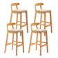 Modern Backrest Armless Counter Stool Wood Milk Tea Shop Bar Stool with Cushion Khaki 4 Piece Set Clearhalo 'Bar Furniture' 'Bar Stools' 'bar_stools' 'furn' 'furn_bar_stools' 'furniture_bar_stools' 'Kitchen & Dining Furniture' 'kitchen&dining_furn' 'kitchen' 'kitchen_furn' Furniture' 4184662