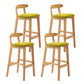 Modern Backrest Armless Counter Stool Wood Milk Tea Shop Bar Stool with Cushion Turquoise 4 Piece Set Clearhalo 'Bar Furniture' 'Bar Stools' 'bar_stools' 'furn' 'furn_bar_stools' 'furniture_bar_stools' 'Kitchen & Dining Furniture' 'kitchen&dining_furn' 'kitchen' 'kitchen_furn' Furniture' 4184664