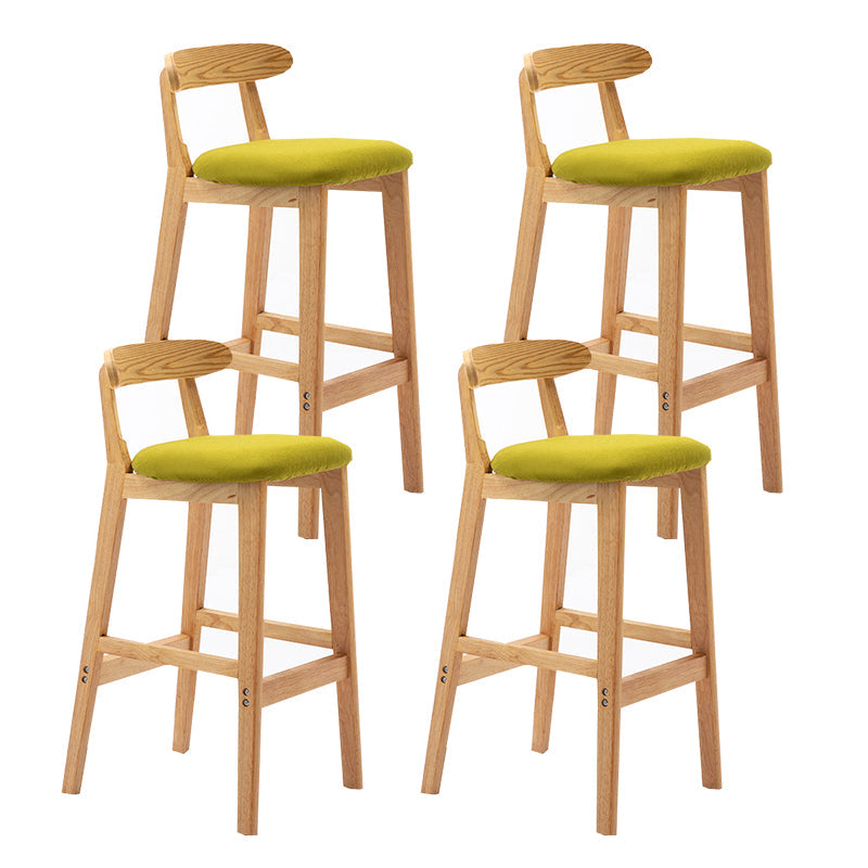Modern Backrest Armless Counter Stool Wood Milk Tea Shop Bar Stool with Cushion Turquoise 4 Piece Set Clearhalo 'Bar Furniture' 'Bar Stools' 'bar_stools' 'furn' 'furn_bar_stools' 'furniture_bar_stools' 'Kitchen & Dining Furniture' 'kitchen&dining_furn' 'kitchen' 'kitchen_furn' Furniture' 4184664