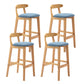 Modern Backrest Armless Counter Stool Wood Milk Tea Shop Bar Stool with Cushion Blue 4 Piece Set Clearhalo 'Bar Furniture' 'Bar Stools' 'bar_stools' 'furn' 'furn_bar_stools' 'furniture_bar_stools' 'Kitchen & Dining Furniture' 'kitchen&dining_furn' 'kitchen' 'kitchen_furn' Furniture' 4184665