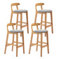 Modern Backrest Armless Counter Stool Wood Milk Tea Shop Bar Stool with Cushion Light Gray 4 Piece Set Clearhalo 'Bar Furniture' 'Bar Stools' 'bar_stools' 'furn' 'furn_bar_stools' 'furniture_bar_stools' 'Kitchen & Dining Furniture' 'kitchen&dining_furn' 'kitchen' 'kitchen_furn' Furniture' 4184666