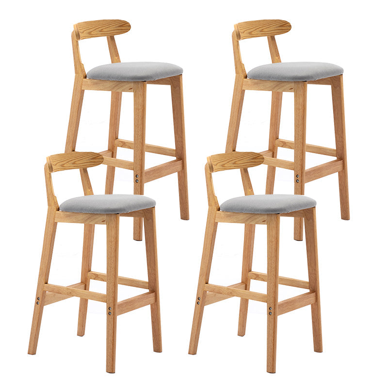 Modern Backrest Armless Counter Stool Wood Milk Tea Shop Bar Stool with Cushion Light Gray 4 Piece Set Clearhalo 'Bar Furniture' 'Bar Stools' 'bar_stools' 'furn' 'furn_bar_stools' 'furniture_bar_stools' 'Kitchen & Dining Furniture' 'kitchen&dining_furn' 'kitchen' 'kitchen_furn' Furniture' 4184666
