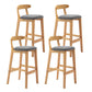 Modern Backrest Armless Counter Stool Wood Milk Tea Shop Bar Stool with Cushion Smoke Gray 4 Piece Set Clearhalo 'Bar Furniture' 'Bar Stools' 'bar_stools' 'furn' 'furn_bar_stools' 'furniture_bar_stools' 'Kitchen & Dining Furniture' 'kitchen&dining_furn' 'kitchen' 'kitchen_furn' Furniture' 4184667