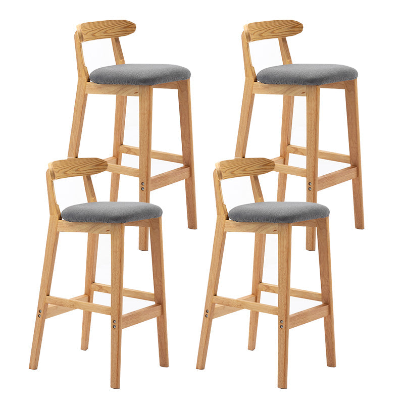 Modern Backrest Armless Counter Stool Wood Milk Tea Shop Bar Stool with Cushion Smoke Gray 4 Piece Set Clearhalo 'Bar Furniture' 'Bar Stools' 'bar_stools' 'furn' 'furn_bar_stools' 'furniture_bar_stools' 'Kitchen & Dining Furniture' 'kitchen&dining_furn' 'kitchen' 'kitchen_furn' Furniture' 4184667