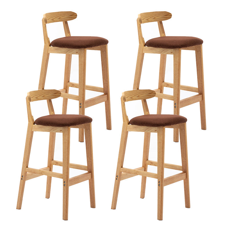 Modern Backrest Armless Counter Stool Wood Milk Tea Shop Bar Stool with Cushion Coffee 4 Piece Set Clearhalo 'Bar Furniture' 'Bar Stools' 'bar_stools' 'furn' 'furn_bar_stools' 'furniture_bar_stools' 'Kitchen & Dining Furniture' 'kitchen&dining_furn' 'kitchen' 'kitchen_furn' Furniture' 4184668