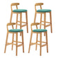 Modern Backrest Armless Counter Stool Wood Milk Tea Shop Bar Stool with Cushion Mint Green 4 Piece Set Clearhalo 'Bar Furniture' 'Bar Stools' 'bar_stools' 'furn' 'furn_bar_stools' 'furniture_bar_stools' 'Kitchen & Dining Furniture' 'kitchen&dining_furn' 'kitchen' 'kitchen_furn' Furniture' 4184669