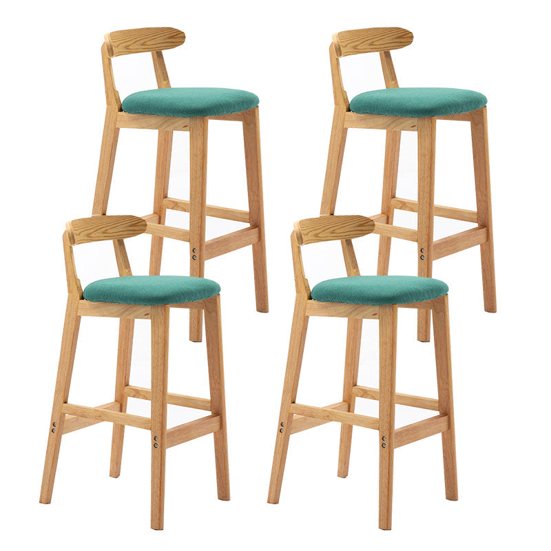 Modern Backrest Armless Counter Stool Wood Milk Tea Shop Bar Stool with Cushion Mint Green 4 Piece Set Clearhalo 'Bar Furniture' 'Bar Stools' 'bar_stools' 'furn' 'furn_bar_stools' 'furniture_bar_stools' 'Kitchen & Dining Furniture' 'kitchen&dining_furn' 'kitchen' 'kitchen_furn' Furniture' 4184669