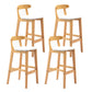 Modern Backrest Armless Counter Stool Wood Milk Tea Shop Bar Stool with Cushion White 4 Piece Set Clearhalo 'Bar Furniture' 'Bar Stools' 'bar_stools' 'furn' 'furn_bar_stools' 'furniture_bar_stools' 'Kitchen & Dining Furniture' 'kitchen&dining_furn' 'kitchen' 'kitchen_furn' Furniture' 4184670