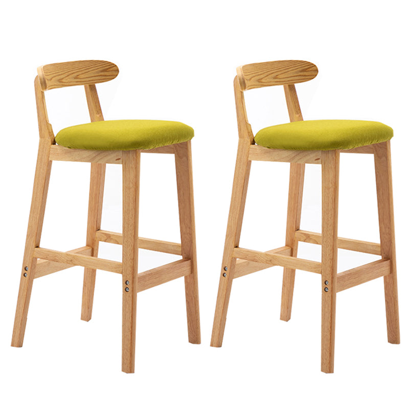 Modern Backrest Armless Counter Stool Wood Milk Tea Shop Bar Stool with Cushion Turquoise 2 Piece Set Clearhalo 'Bar Furniture' 'Bar Stools' 'bar_stools' 'furn' 'furn_bar_stools' 'furniture_bar_stools' 'Kitchen & Dining Furniture' 'kitchen&dining_furn' 'kitchen' 'kitchen_furn' Furniture' 4184677