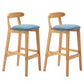 Modern Backrest Armless Counter Stool Wood Milk Tea Shop Bar Stool with Cushion Blue 2 Piece Set Clearhalo 'Bar Furniture' 'Bar Stools' 'bar_stools' 'furn' 'furn_bar_stools' 'furniture_bar_stools' 'Kitchen & Dining Furniture' 'kitchen&dining_furn' 'kitchen' 'kitchen_furn' Furniture' 4184678