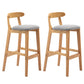 Modern Backrest Armless Counter Stool Wood Milk Tea Shop Bar Stool with Cushion Light Gray 2 Piece Set Clearhalo 'Bar Furniture' 'Bar Stools' 'bar_stools' 'furn' 'furn_bar_stools' 'furniture_bar_stools' 'Kitchen & Dining Furniture' 'kitchen&dining_furn' 'kitchen' 'kitchen_furn' Furniture' 4184679