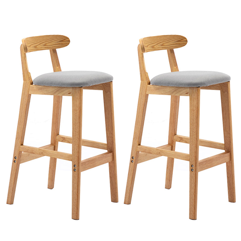 Modern Backrest Armless Counter Stool Wood Milk Tea Shop Bar Stool with Cushion Light Gray 2 Piece Set Clearhalo 'Bar Furniture' 'Bar Stools' 'bar_stools' 'furn' 'furn_bar_stools' 'furniture_bar_stools' 'Kitchen & Dining Furniture' 'kitchen&dining_furn' 'kitchen' 'kitchen_furn' Furniture' 4184679