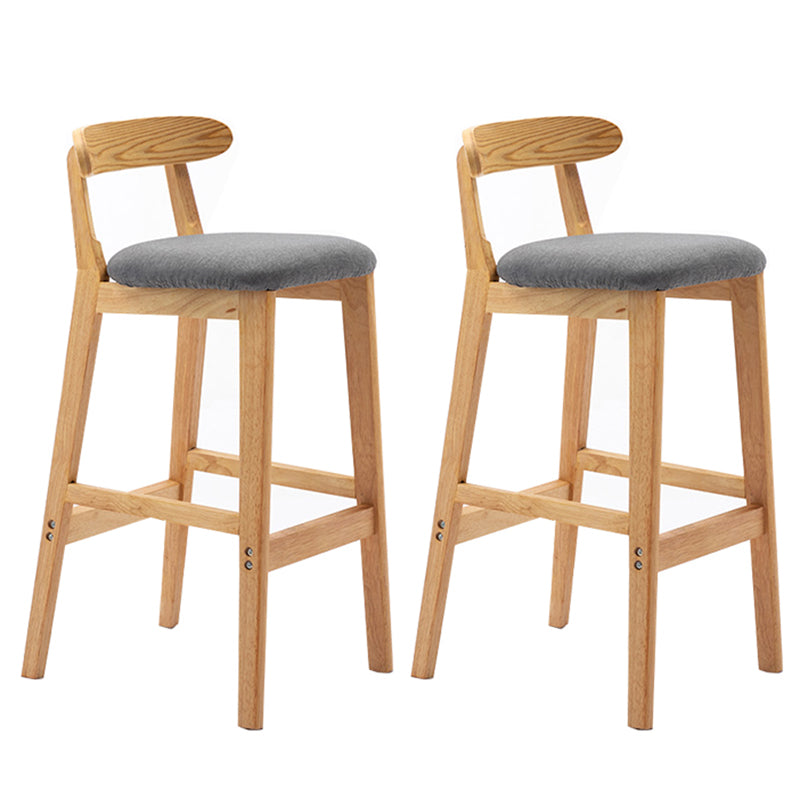 Modern Backrest Armless Counter Stool Wood Milk Tea Shop Bar Stool with Cushion Smoke Gray 2 Piece Set Clearhalo 'Bar Furniture' 'Bar Stools' 'bar_stools' 'furn' 'furn_bar_stools' 'furniture_bar_stools' 'Kitchen & Dining Furniture' 'kitchen&dining_furn' 'kitchen' 'kitchen_furn' Furniture' 4184680
