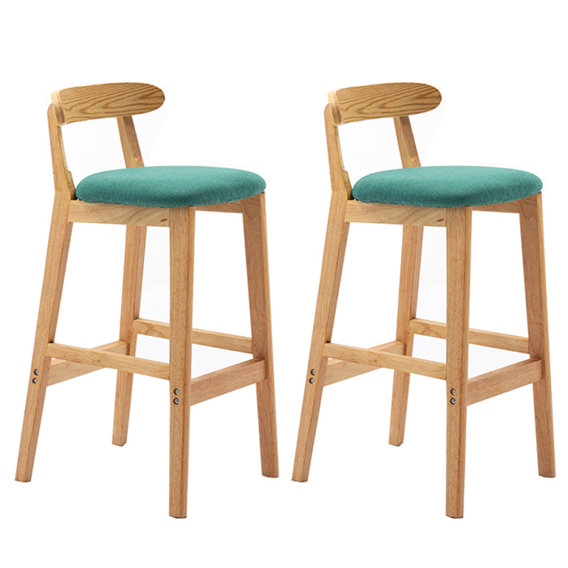 Modern Backrest Armless Counter Stool Wood Milk Tea Shop Bar Stool with Cushion Mint Green 2 Piece Set Clearhalo 'Bar Furniture' 'Bar Stools' 'bar_stools' 'furn' 'furn_bar_stools' 'furniture_bar_stools' 'Kitchen & Dining Furniture' 'kitchen&dining_furn' 'kitchen' 'kitchen_furn' Furniture' 4184682