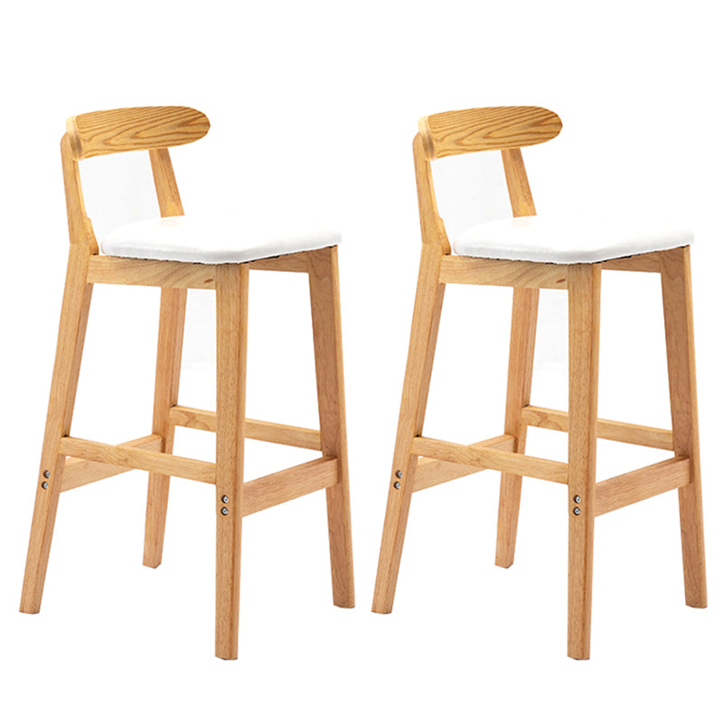 Modern Backrest Armless Counter Stool Wood Milk Tea Shop Bar Stool with Cushion White 2 Piece Set Clearhalo 'Bar Furniture' 'Bar Stools' 'bar_stools' 'furn' 'furn_bar_stools' 'furniture_bar_stools' 'Kitchen & Dining Furniture' 'kitchen&dining_furn' 'kitchen' 'kitchen_furn' Furniture' 4184683