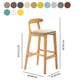 Modern Backrest Armless Counter Stool Wood Milk Tea Shop Bar Stool with Cushion Clearhalo 'Bar Furniture' 'Bar Stools' 'bar_stools' 'furn' 'furn_bar_stools' 'furniture_bar_stools' 'Kitchen & Dining Furniture' 'kitchen&dining_furn' 'kitchen' 'kitchen_furn' Furniture' 4184685