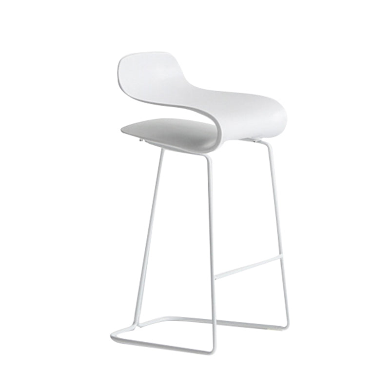 Low Back Footrest Counter Stool Saddle Seat Modern Counter Chair for Bar White Counter Stool(26"H) Clearhalo 'Bar Furniture' 'Bar Stools' 'bar_stools' 'furn' 'furn_bar_stools' 'furniture_bar_stools' 'Kitchen & Dining Furniture' 'kitchen&dining_furn' 'kitchen' 'kitchen_furn' Furniture' 4184700