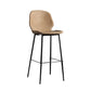 Modern Backrest Armless Counter Stool Iron Balcony Bar Stool with Leather Cushion Brown 1 Piece Bar Stool(30"H) Clearhalo 'Bar Furniture' 'Bar Stools' 'bar_stools' 'furn' 'furn_bar_stools' 'furniture_bar_stools' 'Kitchen & Dining Furniture' 'kitchen&dining_furn' 'kitchen' 'kitchen_furn' Furniture' 4184711