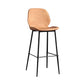 Modern Backrest Armless Counter Stool Iron Balcony Bar Stool with Leather Cushion Orange 1 Piece Clearhalo 'Bar Furniture' 'Bar Stools' 'bar_stools' 'furn' 'furn_bar_stools' 'furniture_bar_stools' 'Kitchen & Dining Furniture' 'kitchen&dining_furn' 'kitchen' 'kitchen_furn' Furniture' 4184720