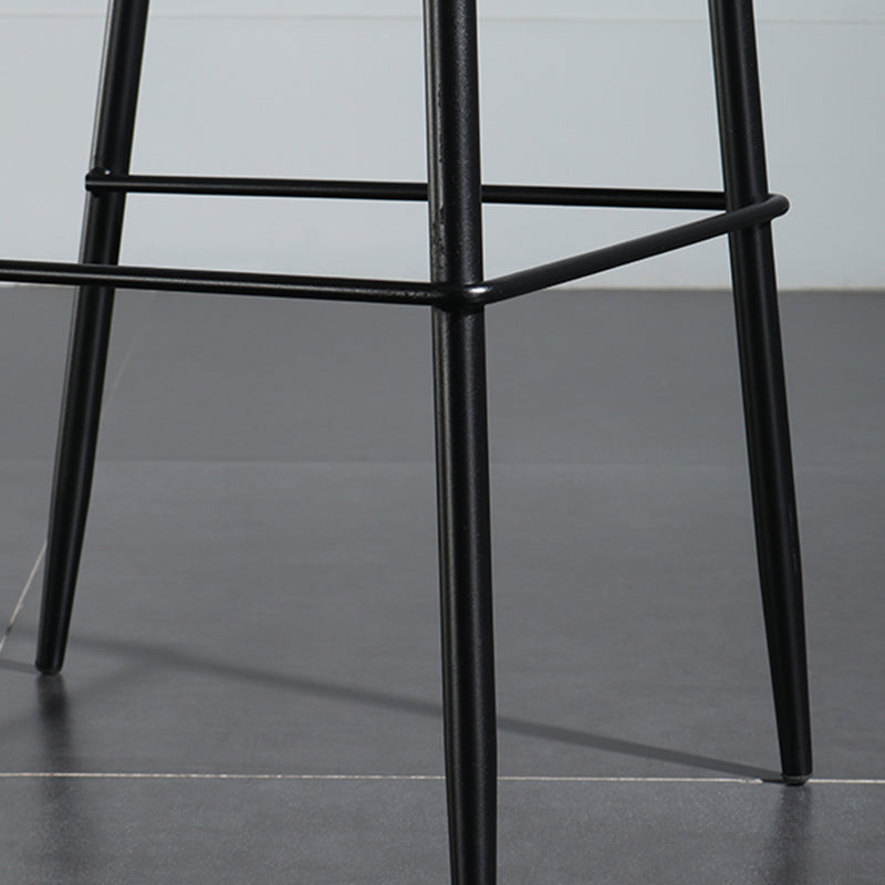 Modern Backrest Armless Counter Stool Iron Balcony Bar Stool with Leather Cushion Clearhalo 'Bar Furniture' 'Bar Stools' 'bar_stools' 'furn' 'furn_bar_stools' 'furniture_bar_stools' 'Kitchen & Dining Furniture' 'kitchen&dining_furn' 'kitchen' 'kitchen_furn' Furniture' 4184725