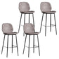 Modern Backrest Armless Counter Stool Iron Balcony Bar Stool with Leather Cushion Black 4 Piece Set Clearhalo 'Bar Furniture' 'Bar Stools' 'bar_stools' 'furn' 'furn_bar_stools' 'furniture_bar_stools' 'Kitchen & Dining Furniture' 'kitchen&dining_furn' 'kitchen' 'kitchen_furn' Furniture' 4184732