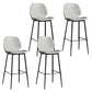 Modern Backrest Armless Counter Stool Iron Balcony Bar Stool with Leather Cushion Gray 4 Piece Set Clearhalo 'Bar Furniture' 'Bar Stools' 'bar_stools' 'furn' 'furn_bar_stools' 'furniture_bar_stools' 'Kitchen & Dining Furniture' 'kitchen&dining_furn' 'kitchen' 'kitchen_furn' Furniture' 4184733