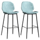 Modern Backrest Armless Counter Stool Iron Balcony Bar Stool with Leather Cushion Blue 2 Piece Set Clearhalo 'Bar Furniture' 'Bar Stools' 'bar_stools' 'furn' 'furn_bar_stools' 'furniture_bar_stools' 'Kitchen & Dining Furniture' 'kitchen&dining_furn' 'kitchen' 'kitchen_furn' Furniture' 4184734