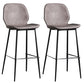 Modern Backrest Armless Counter Stool Iron Balcony Bar Stool with Leather Cushion Black 2 Piece Set Clearhalo 'Bar Furniture' 'Bar Stools' 'bar_stools' 'furn' 'furn_bar_stools' 'furniture_bar_stools' 'Kitchen & Dining Furniture' 'kitchen&dining_furn' 'kitchen' 'kitchen_furn' Furniture' 4184735