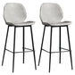Modern Backrest Armless Counter Stool Iron Balcony Bar Stool with Leather Cushion Gray 2 Piece Set Clearhalo 'Bar Furniture' 'Bar Stools' 'bar_stools' 'furn' 'furn_bar_stools' 'furniture_bar_stools' 'Kitchen & Dining Furniture' 'kitchen&dining_furn' 'kitchen' 'kitchen_furn' Furniture' 4184736