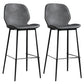 Modern Backrest Armless Counter Stool Iron Balcony Bar Stool with Leather Cushion Dark Gray 2 Piece Set Clearhalo 'Bar Furniture' 'Bar Stools' 'bar_stools' 'furn' 'furn_bar_stools' 'furniture_bar_stools' 'Kitchen & Dining Furniture' 'kitchen&dining_furn' 'kitchen' 'kitchen_furn' Furniture' 4184738