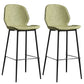 Modern Backrest Armless Counter Stool Iron Balcony Bar Stool with Leather Cushion Green 2 Piece Set Bar Stool(30"H) Clearhalo 'Bar Furniture' 'Bar Stools' 'bar_stools' 'furn' 'furn_bar_stools' 'furniture_bar_stools' 'Kitchen & Dining Furniture' 'kitchen&dining_furn' 'kitchen' 'kitchen_furn' Furniture' 4184739