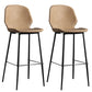 Modern Backrest Armless Counter Stool Iron Balcony Bar Stool with Leather Cushion Brown 2 Piece Set Bar Stool(30"H) Clearhalo 'Bar Furniture' 'Bar Stools' 'bar_stools' 'furn' 'furn_bar_stools' 'furniture_bar_stools' 'Kitchen & Dining Furniture' 'kitchen&dining_furn' 'kitchen' 'kitchen_furn' Furniture' 4184740