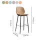 Modern Backrest Armless Counter Stool Iron Balcony Bar Stool with Leather Cushion Clearhalo 'Bar Furniture' 'Bar Stools' 'bar_stools' 'furn' 'furn_bar_stools' 'furniture_bar_stools' 'Kitchen & Dining Furniture' 'kitchen&dining_furn' 'kitchen' 'kitchen_furn' Furniture' 4184741