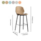 Modern Backrest Armless Counter Stool Iron Balcony Bar Stool with Leather Cushion Clearhalo 'Bar Furniture' 'Bar Stools' 'bar_stools' 'furn' 'furn_bar_stools' 'furniture_bar_stools' 'Kitchen & Dining Furniture' 'kitchen&dining_furn' 'kitchen' 'kitchen_furn' Furniture' 4184742