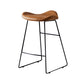 Leather Counter Stool Modern Backless Footrest Saddle Seat Bar Stool for Bar Light Brown 1 Piece Counter Stool(26"H) Clearhalo 'Bar Furniture' 'Bar Stools' 'bar_stools' 'furn' 'furn_bar_stools' 'furniture_bar_stools' 'Kitchen & Dining Furniture' 'kitchen&dining_furn' 'kitchen' 'kitchen_furn' Furniture' 4184748