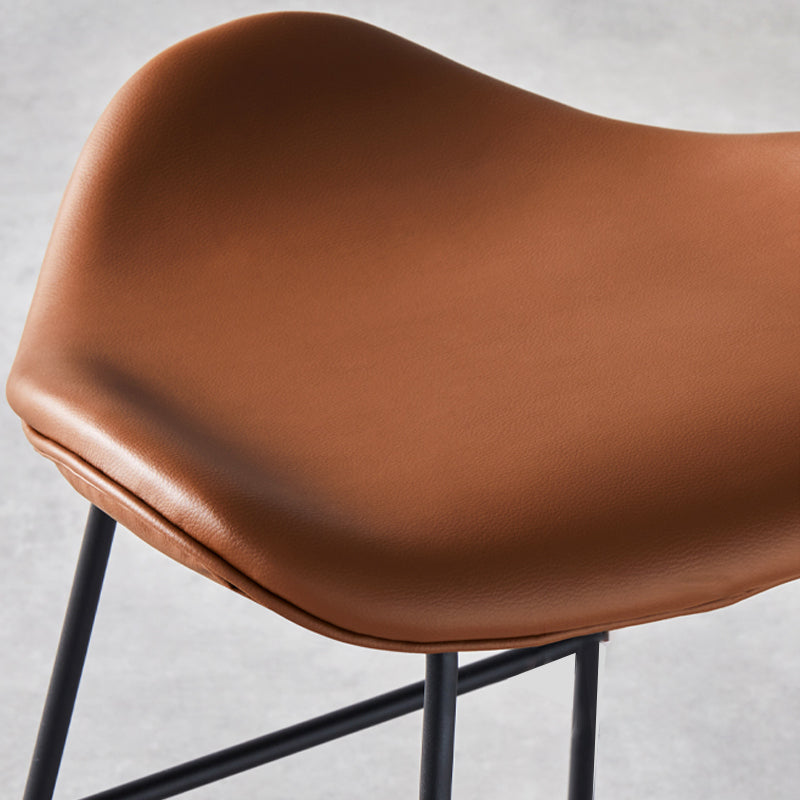 Leather Counter Stool Modern Backless Footrest Saddle Seat Bar Stool for Bar Clearhalo 'Bar Furniture' 'Bar Stools' 'bar_stools' 'furn' 'furn_bar_stools' 'furniture_bar_stools' 'Kitchen & Dining Furniture' 'kitchen&dining_furn' 'kitchen' 'kitchen_furn' Furniture' 4184755